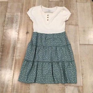 Green and white cute dress